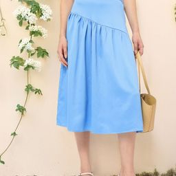 DressBerry Women Ocean Mist Crinkle Gathered A-Line Skirt-image-10