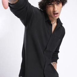 glitchez Self Design Oversized Fit Shirt-image-28