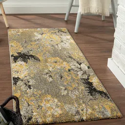 OBSESSIONS Yellow & Grey Floral Rectangular Carpet-image-17