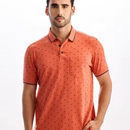 Red Flame Men Printed Polo Collar Pockets T-shirt-image-89