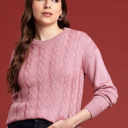 all about you Self Design Cable Knit Pullover-picture-8