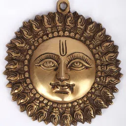 Exotic India Gold-Toned Vastu Surya Wall Hanging-picture-42