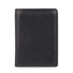 Leather Zentrum Men Black Solid Two Fold Wallet-image-13