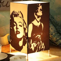 green girgit White Printed The Legends Column Table Lamp-18