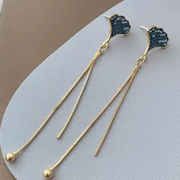 MYKI Gold-Plated Contemporary Drop Earrings-12