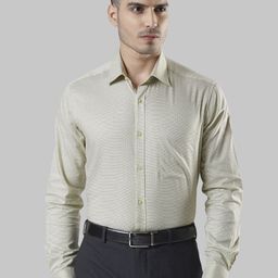 Raymond Men Green Regular Fit Solid Formal Shirt-image-121