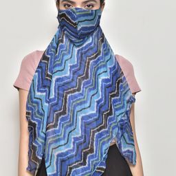 SWAYAM Women Blue & Black Printed 3-Ply Anti-Pollution Reusable Protective Outdoor Mask Cum Scarf-picture-16