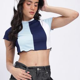 glitchez Ribbed Rebel Contrast Stripes Crop Top-picture-52