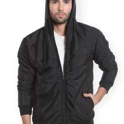 Campus Sutra Men Black Solid Bomber Jacket-picture-10