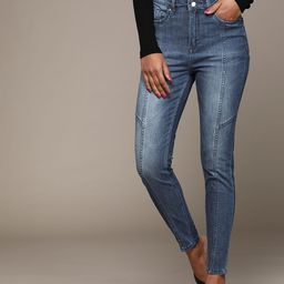 bebe Women Dark Indigo Denim Daze Super Skinny Fit High-Rise Light Fade Stretchable Jeans-image-32