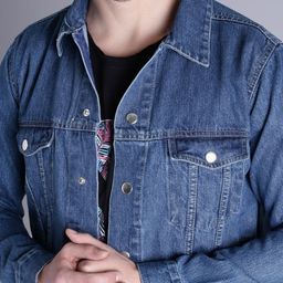 Kook N Keech Men Blue Solid Denim Jacket-image-30