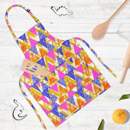 ArtzFolio Blue & Yellow Printed Cotton Aprons-image-66