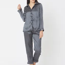 Smarty Pants Women Grey Night suit-image-83
