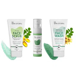 THE SKIN STORY 3-Step Natural Face Care Combo - Face Wash 100ml + Toner 100ml + Scrub 100g-34