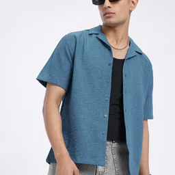 glitchez Minimalism Luxe Camp Collar Relaxed Shirt-image-61