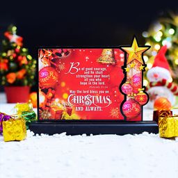 Archies Red & Black Plastic Rotating X-Mas Quotation Showpiece-5