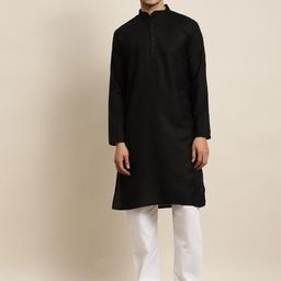 Anug by SOJANYA Men Black Kurta with Pyjamas-picture-42
