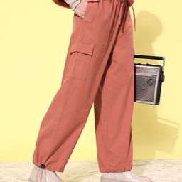 Mast & Harbour Women Solid Pure Cotton Cargos-image-94