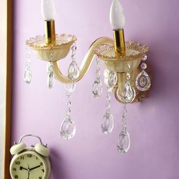 Aesthetic Home Solutions Gold-Toned Crystal Embellished Wallchiere-image-52