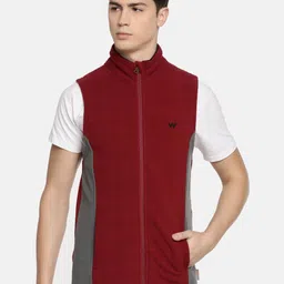 Wildcraft Men Red & Grey Colourblocked Sweatshirt-17