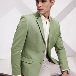 INVICTUS Self Design Slim Fit Textured Single Breasted Semiformal Blazer-picture-11