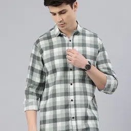 Majestic Man Men Comfort Slim Fit Checked Casual Shirt-picture-26