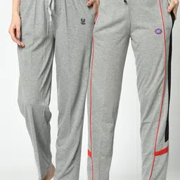 VIMAL JONNEY Women Pack of 2 Grey Solid Lounge Pants-image-94