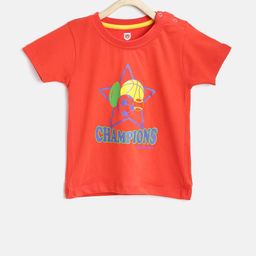 Baby League Boys Red Printed Round Neck T-shirt-image-42