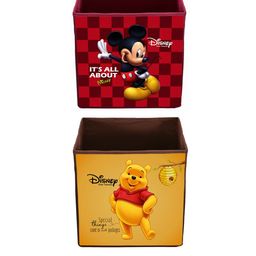 Kuber Industries Set Of 2 Disney Winnie-The-Pooh & Mickey Printed Foldable Storage Boxes-39