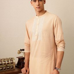 House of Pataudi Striped & Embroidered Jashn Kurta-image-13