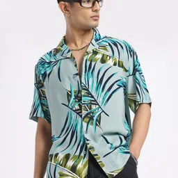 glitchez Tropical Twist Relaxed Bowling Shirt-image-13