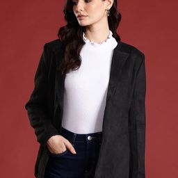 all about you Open-Front Suede-Finish Blazer-picture-58