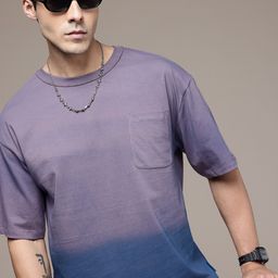 The Roadster Life Co. Ombre Dyed Drop-Shoulder Sleeves Pure Cotton T-shirt-image-50
