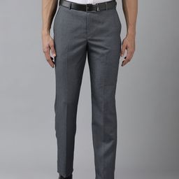 Park Avenue Men Mid-Rise Checked Smart Trousers-image-21