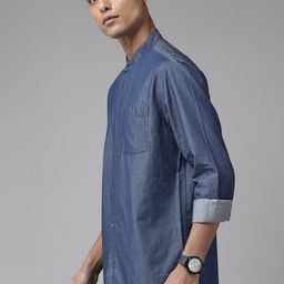 Blackberrys Men Navy Blue Slim Fit Opaque Casual Shirt-image-27
