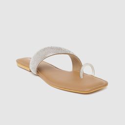 Thread Stories Women Embellished Open Toe Flats-30