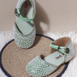 Minesole Girls Woven Design Round Toe Velcro PU Slip-On Sneakers-image-63