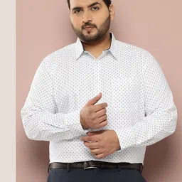 Thomas Scott Plus Size Premium Printed Pure Cotton Formal Shirt-image-88