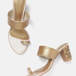 House of Pataudi Ethnic Embellished Block Heels-31