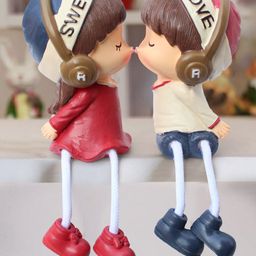TIED RIBBONS Brown & Pink Romantic Couple Showpiece-image-49