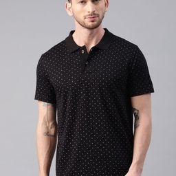 Kryptic Men Polka Dots Printed Polo Pure Cotton T-shirt-image-59