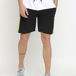 Maniac Men Black Solid Slim Fit Sports Shorts-image-20