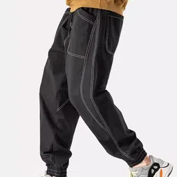 NOBERO Men Mid-Rise Relaxed Oversized Fit Joggers-image-96