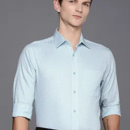 Raymond Slim Fit Checked Pure Cotton Formal Shirt-image-98
