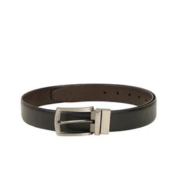 ZEVORA Men Black & Brown Textured Reversible Belt-image-13