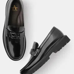 Arrow Men ALLEGRA Textured Leather Formal Loafers-image-44