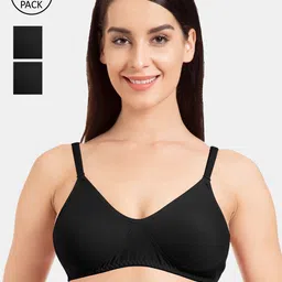 Tweens Pack Of 3 Black Solid Non-Wired Non Padded Everyday Bras TW-285-3PC-BLK-30B-image-33