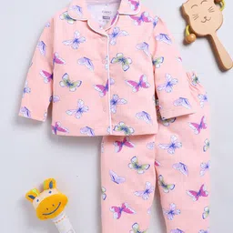 YK X Tinyo Girls Printed Shirt And Pyjamas Pure Cotton Night suit-image-85