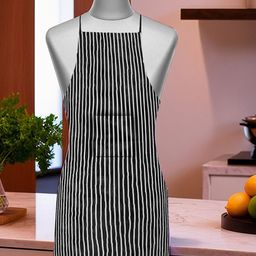 Kuber Industriesn Black Striped Cotton Apron-41