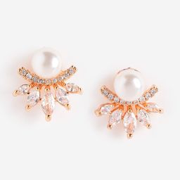 DressBerry Rose Gold-Plated Cubic Zirconia Contemporary Studs Earrings-image-79